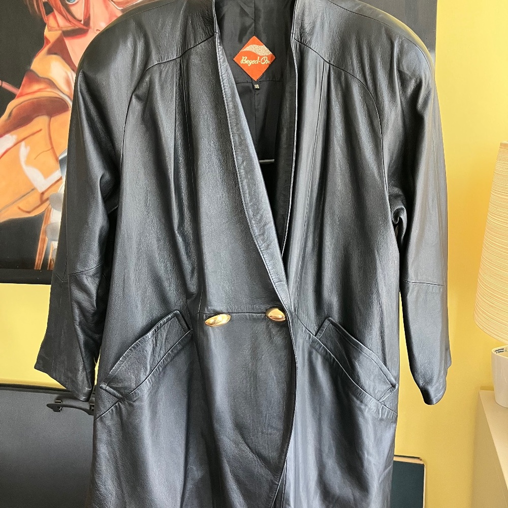 Vintage 'Beged-Or' Black Leather Jacket